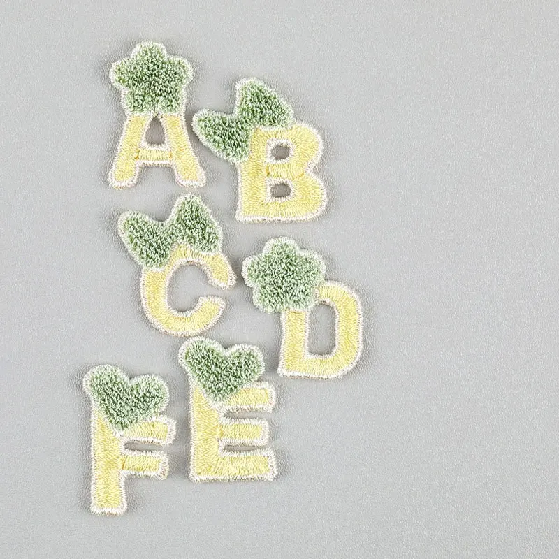 10 Stück 3D-Buchstaben-Handtuch-Stickapplikationen für Haarspangen, Schuhe, Leggings, Socken, Accessoires, Aufnäher – Detail 2