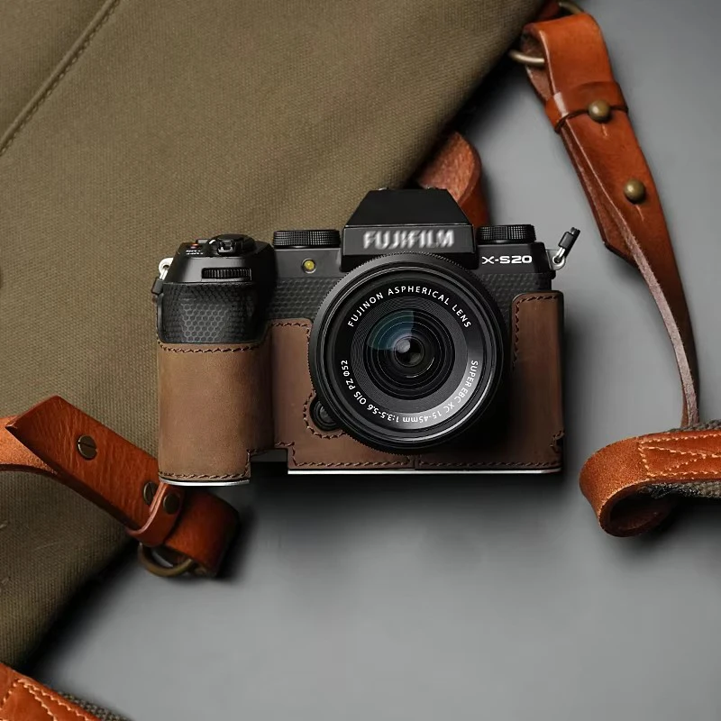 Mr.Stone XS20 Etui na aparat Pokrowiec ochronny Akcesoria do aparatu Fujifilm X-S20 Ręcznie robiona prawdziwa skóra — zdjęcie 3