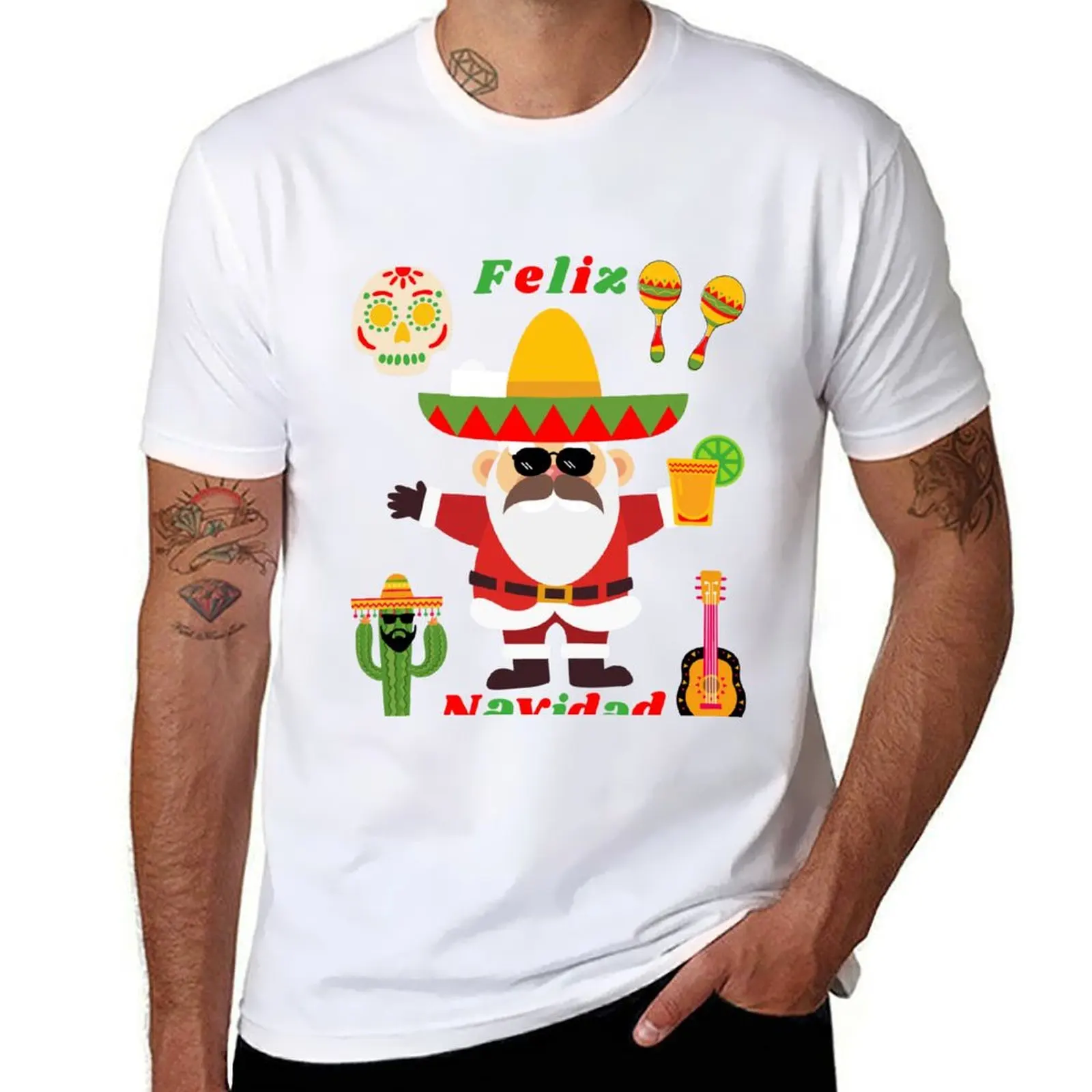 

man T-Shirt t Navidad shirts printed shirt Feliz for t summer man