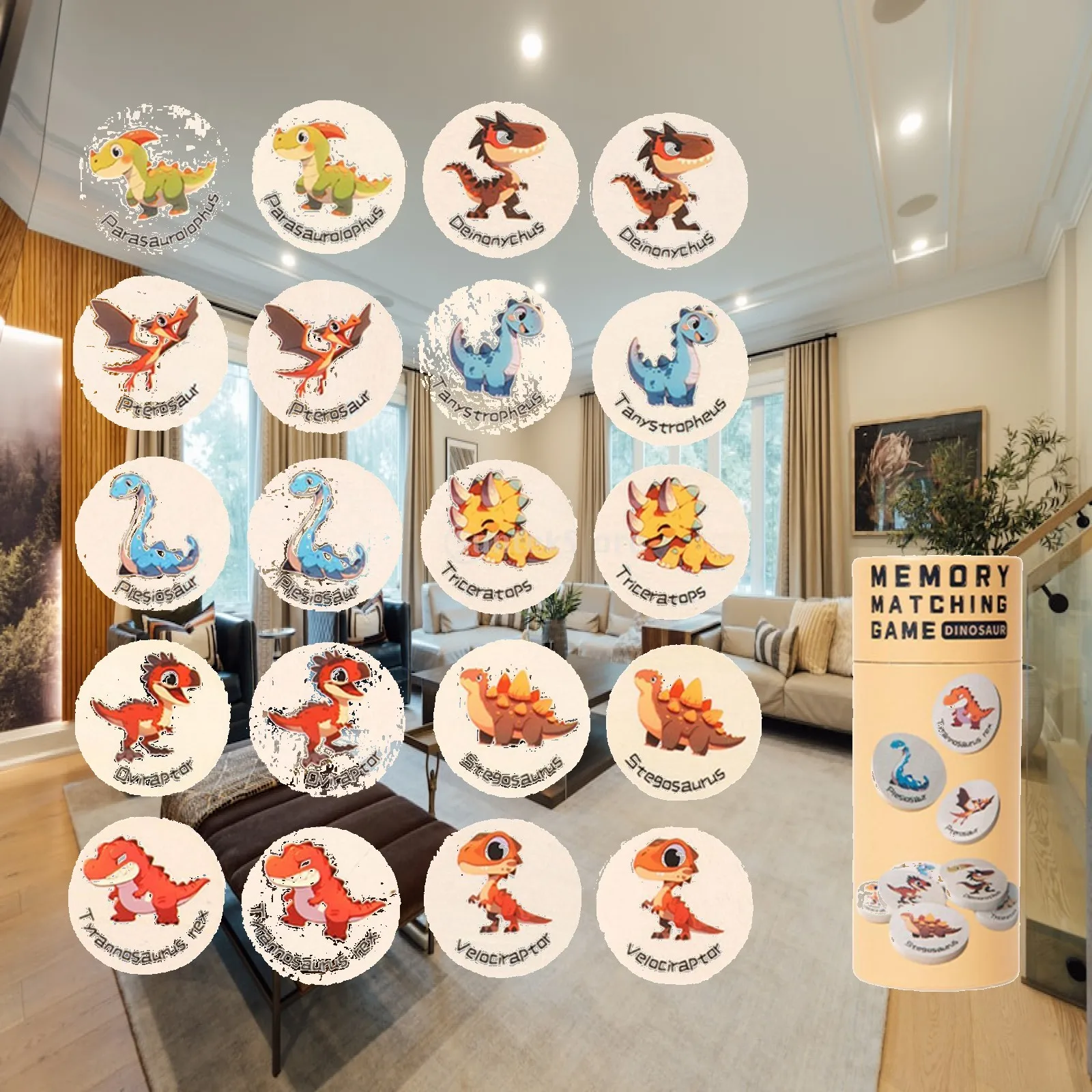 Wooden Memory Match Game for Children Cute Cartoon Patterns Cognitive Skill Toy Portable Travel Fun