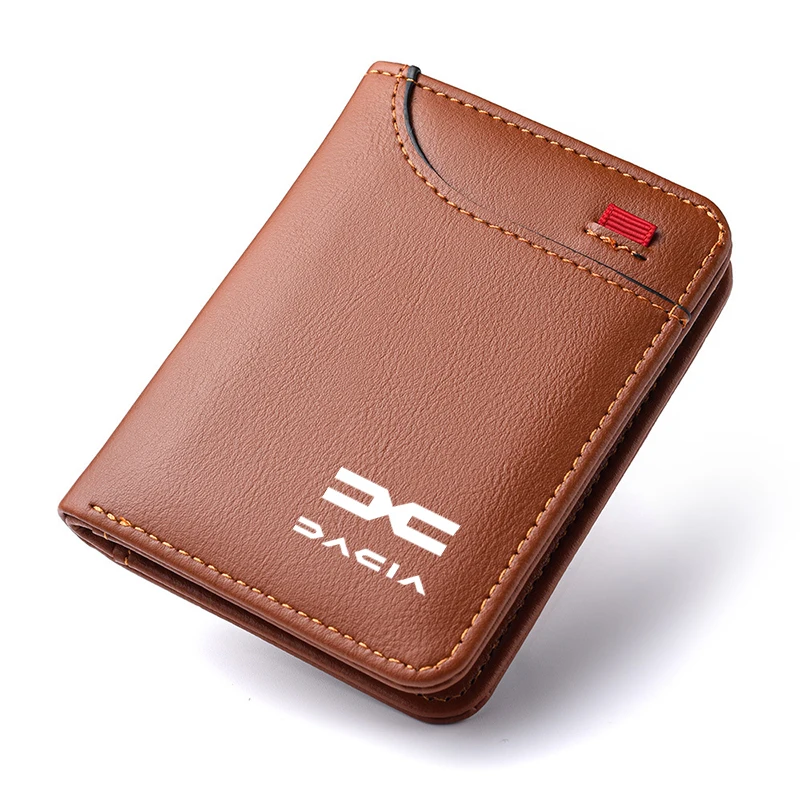 For Dacia Logan Sandero Duster Lodgy Spring Jogger Car Emblems Soft Wallet Leather Mini Credit Card Purse Portable Small Wallet view 3