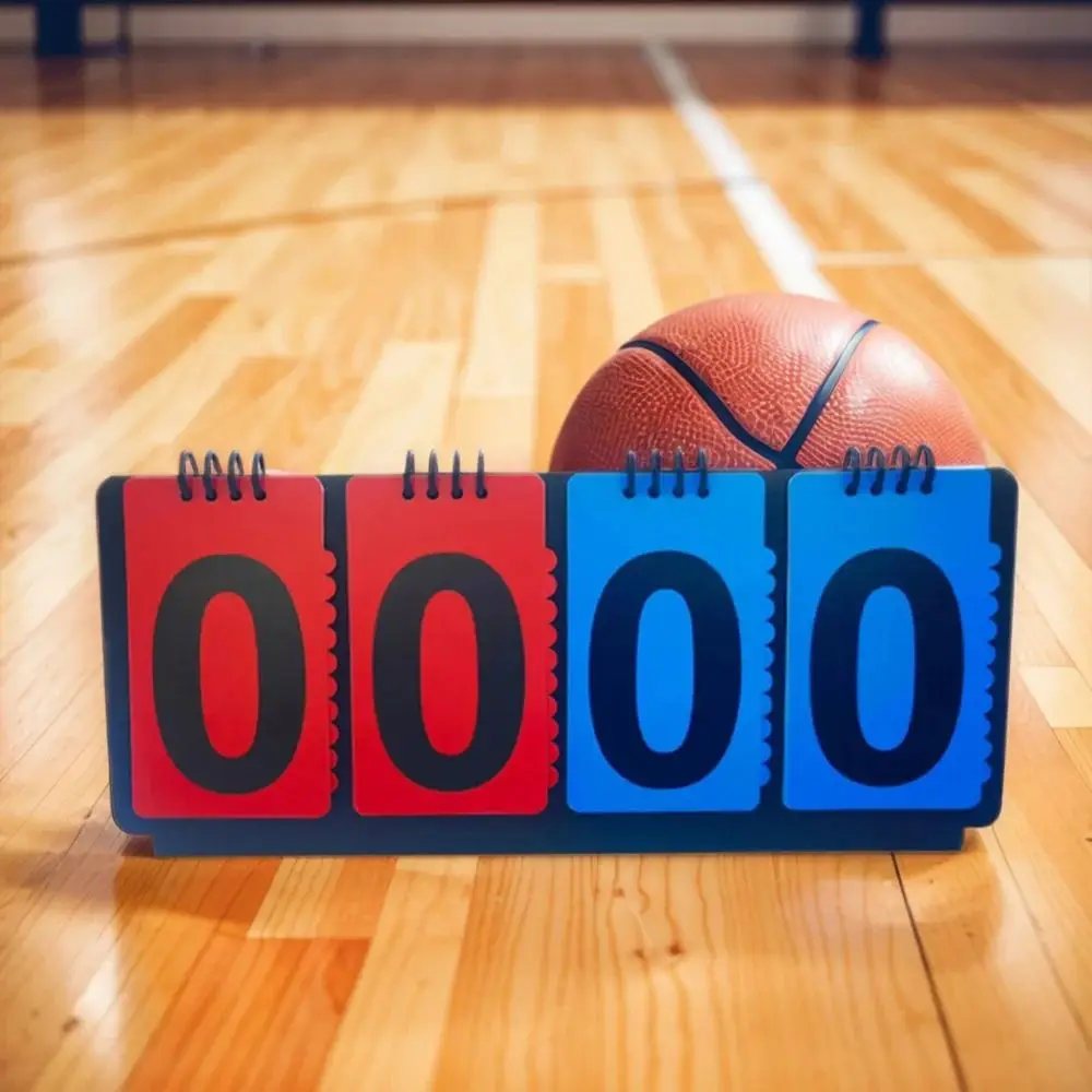 Manual Basketball Scoreboard 4-Digit Triangular Base Scoreboard Score Keeper Score Keeper Tabletop Counter Score Flipper