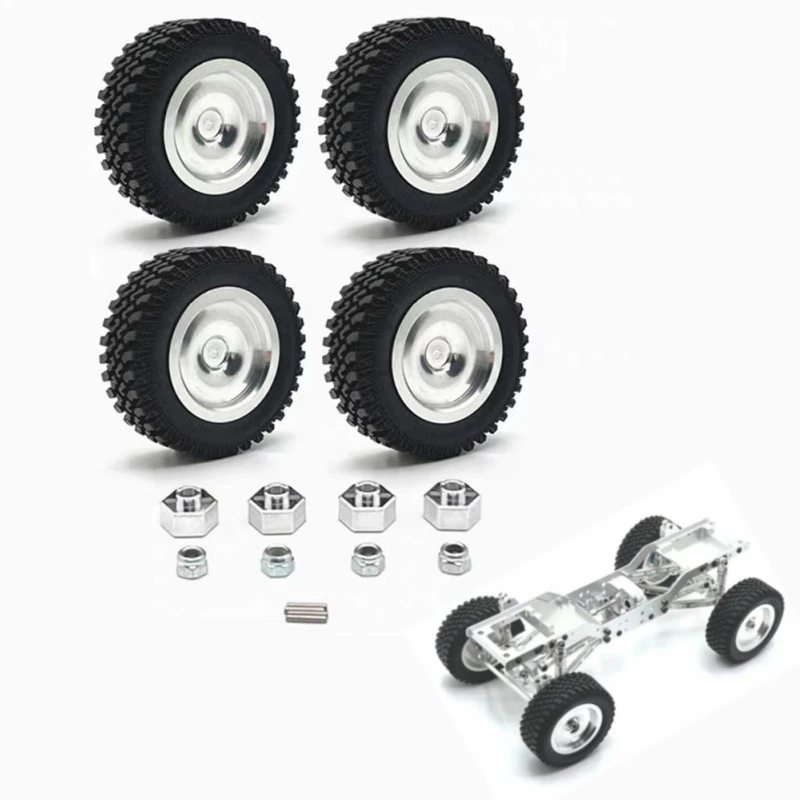

Metal Mirror Wheel Hub Tires For MN 1/12 MN168 RC Climbing Remote Control Car Upgrade Parts