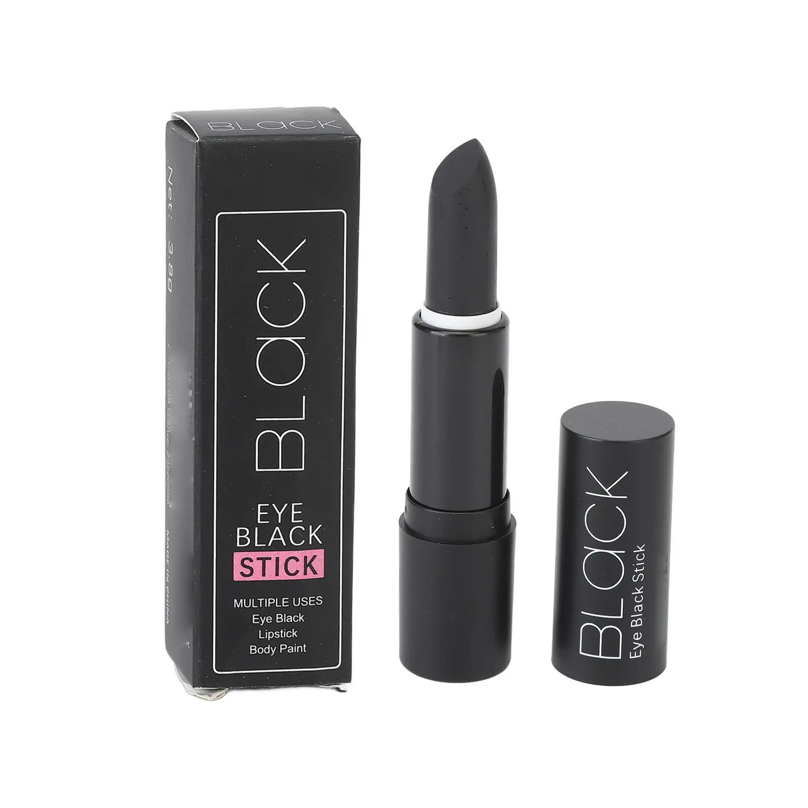 عصا طلاء الوجه والجسم بوزن 0.1 أونصة، مكياج أسود مقاوم للماء للرياضة في الهالوين، طلاء عيون محمول مقاوم للعرق #1