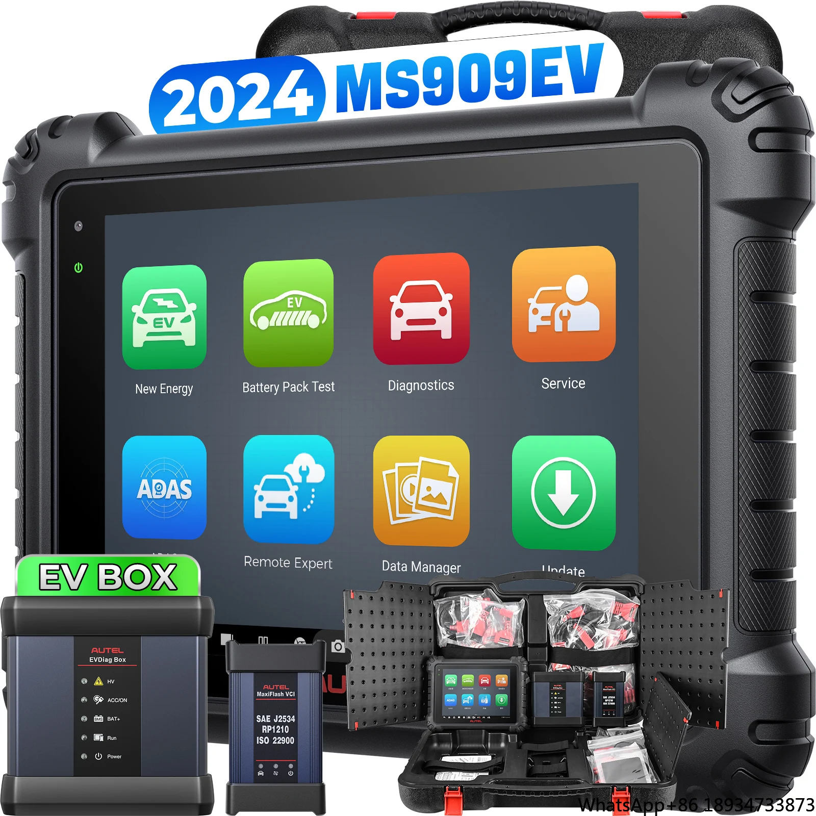 Autel Maxisys MS909EV with Maxiflash ECU Coding Programming Professional Automotive Scanner 1 Year Free Software Update Wifi BT