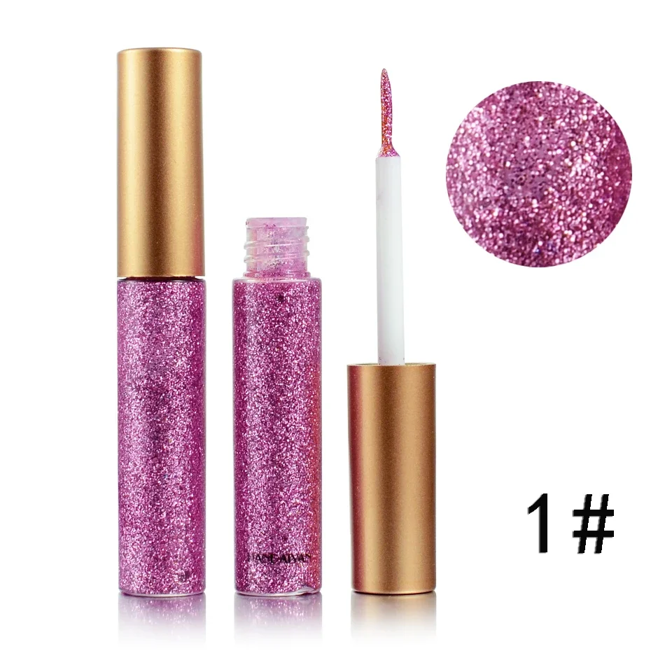 HANDAIYAN Glitzer-Flüssig-Eyeliner-Stift Funkelndes Hochglanz-Pigment Bühnen-Diamant-Lidschatten Langanhaltend Wasserfest Augen-Make-up – Detail 11