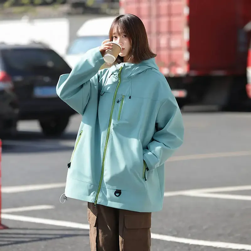 Outdoor Waterproof Hiking Jackets Women Autumn Oversized Windbreaker Coat Fishing Camping Windproof Jackets Men Woman Clothing