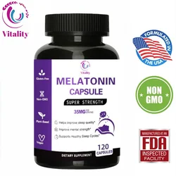 Vitality Melatonin Deep Sleep 35mg Sleep Aid - Melatonin Tablets for Men and Women - 30/60/120 Vegetarian Supplements Non-GMO