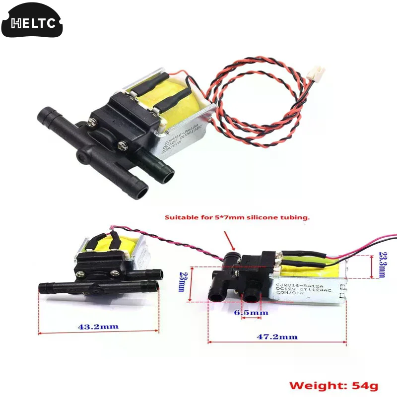 

1 шт. 2-позиционный 3-ходовой электромагнитный клапан постоянного тока 12 В для воздуха и воды, регулятор потока для робота-пылесоса, для чистки полов и ковров