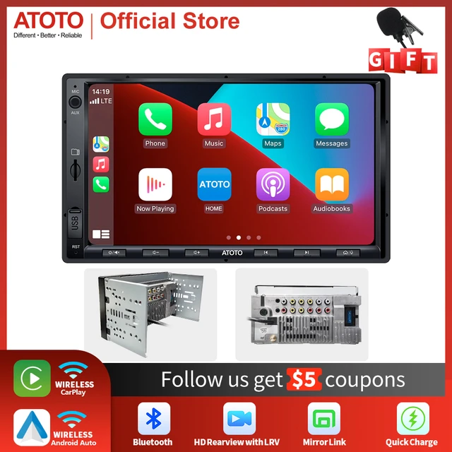 ATOTO Universal Car Radio F7 WE 7 Inch Double DIN Car Stereo Wireless  CarPlay Android Auto For Car Touch Screen Quick Charge