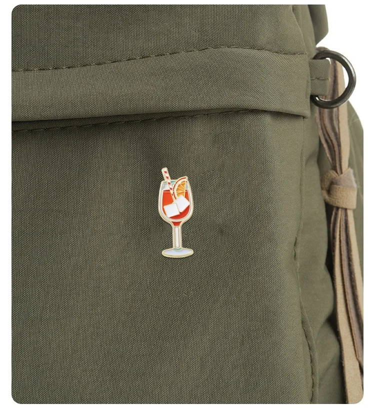 Heye Fruit red wine glass brooch clothes hat backpack decoration badge gift