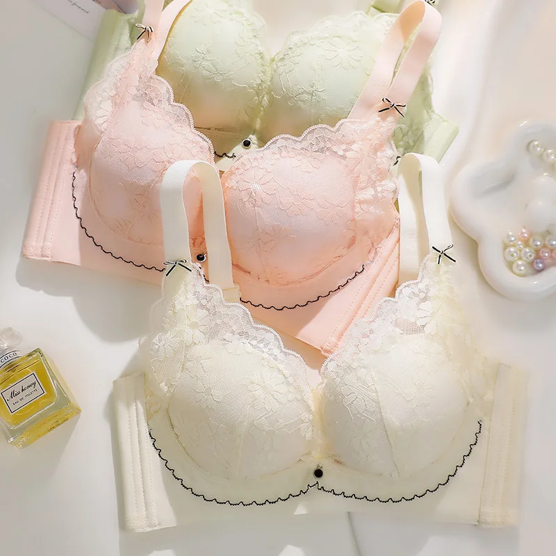 Thin Cup Breathable No Underwire Bra Gathered Anti-Sagging Wipe Chest Comfortable Small Chest Bra Soft Underwear Women