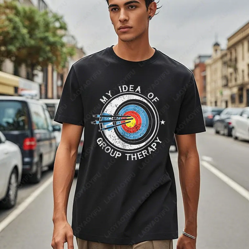 Archery Is My Idea of Group Therapy T Shirts Comfortable Breathable Cotton Tops Casual Streetwear Men Women Tees Ropa Hombre
