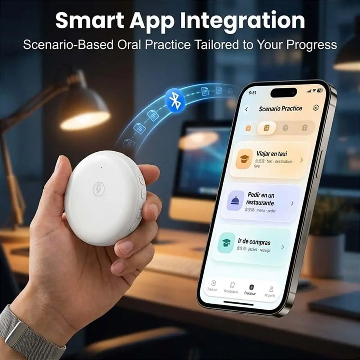 2PCS Portable Voice AI Translator 165 Languages Translator Device ,Wearable Real Time Translator for Learning Travel