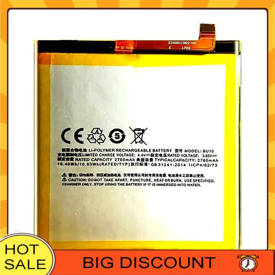 

Reliable Power Supply For Meizu Meilan U10 BU10 Mobile Phone Battery 2760Mah