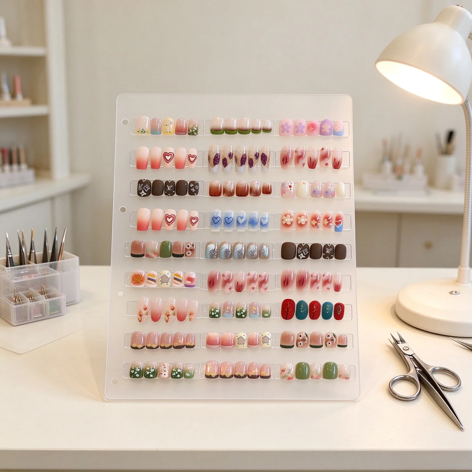 DIY Nail Tip Storage Album Refill Pages, Dustproof Large Capacity Nail Art Display Insert Organizer