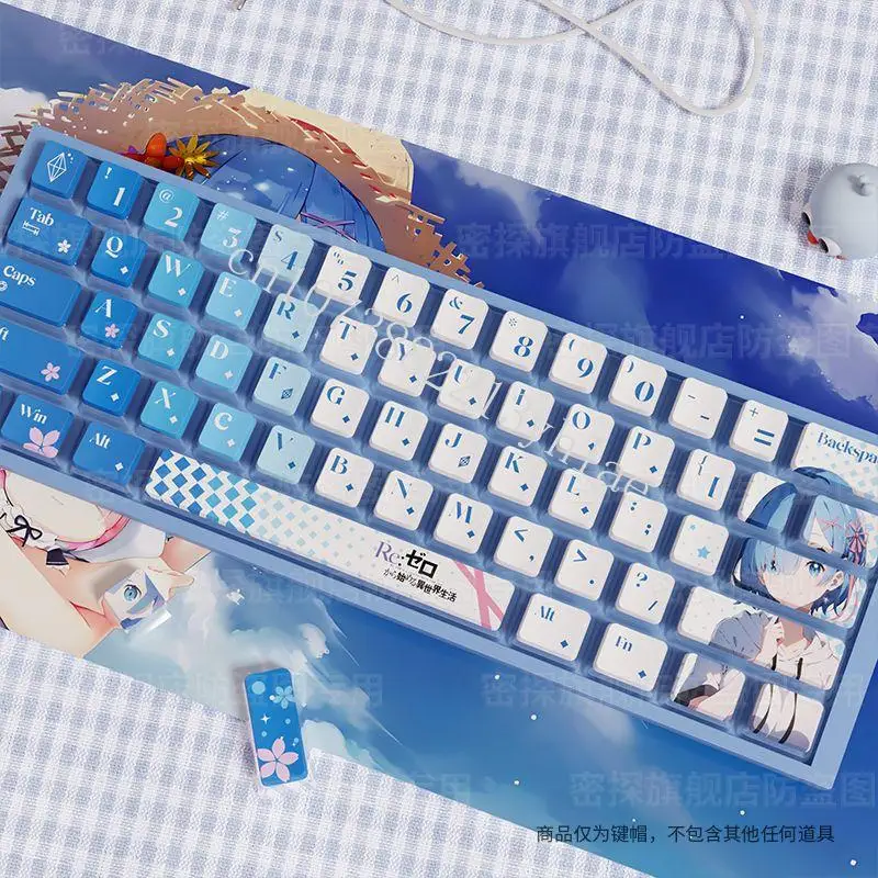 In stock Re: Life a Different World from Zero RAM REM Emilia keycap Anime figure Anti-slip Keyboard accessories PBT material view 6