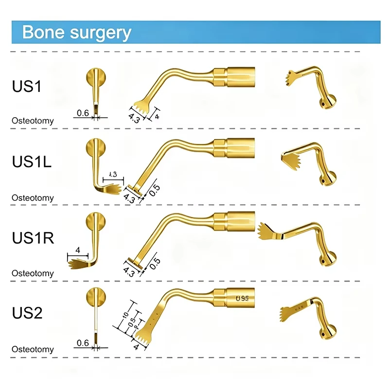 VVDental Piezosurgery Tips Kit Premium Ultraschall-Zahneinsätze mit gehärteter Metallstruktur für Woodpecker Mectron Einheiten Werkzeuge – Detail 13