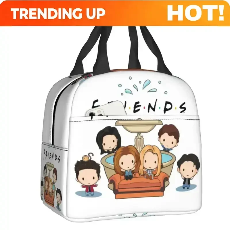 Custom Bag Custom Friends TV Show Insulated Lunch Bag For Camping Travel Resuable Thermal Cooler Lunch Box Women Children Food C