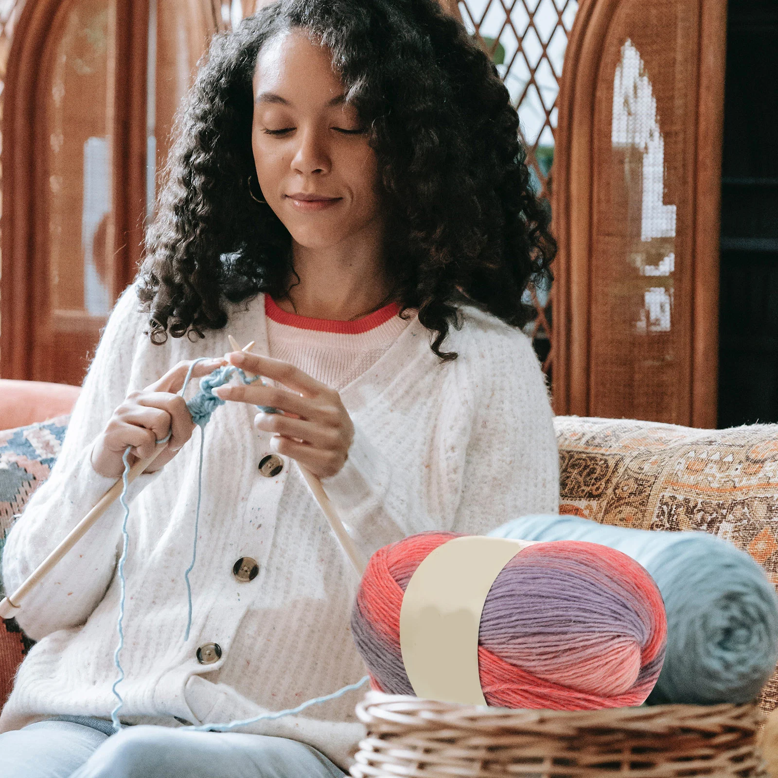 

Wool Yarn for Knitting Sweaters Clothing H crafts Toy Accessories Soft Durable Rainbow Colors Gradient Shades Perfect Gift