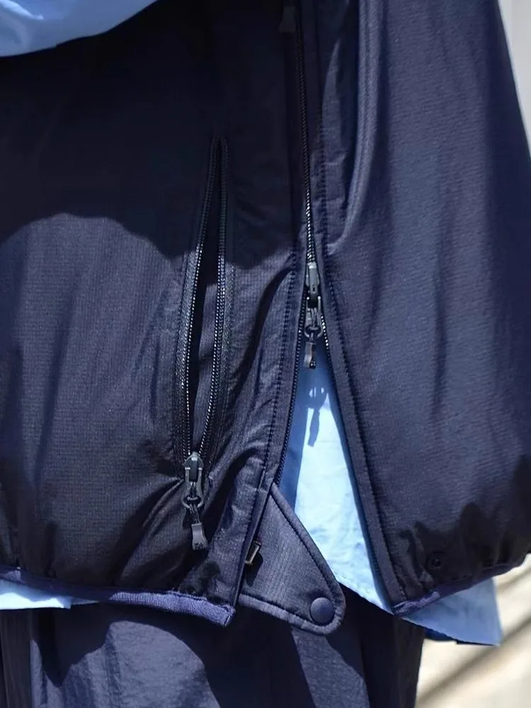 Japanese Outdoor Functional Warm and Loose Casual Half Zipper Double-sided Cotton Jacket Men Coat