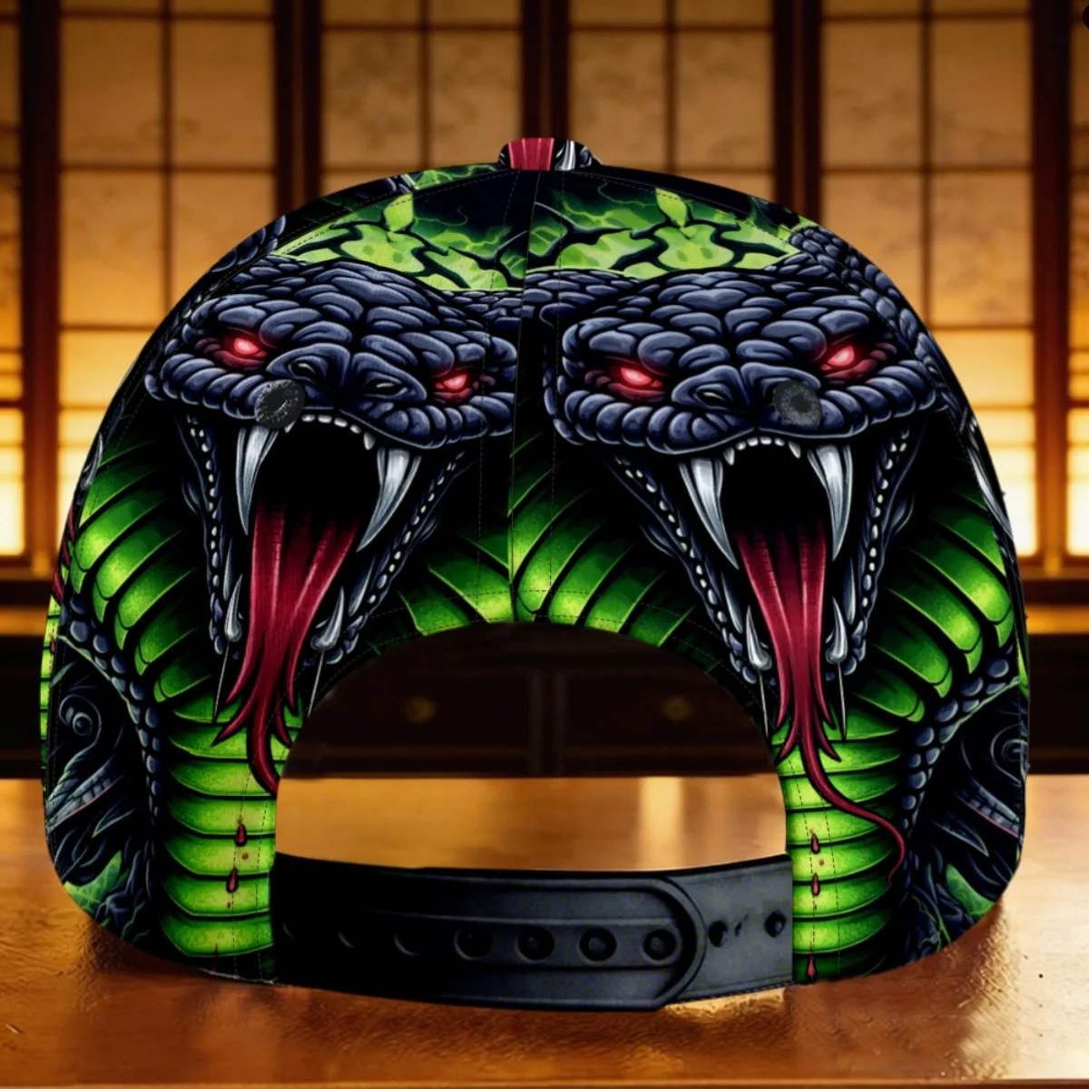 Customization 1pc 2D Flat Radiant Cobra Strike Baseball Cap Workout Sports Events Breathable Lightweight Ideal Gift Lightweight