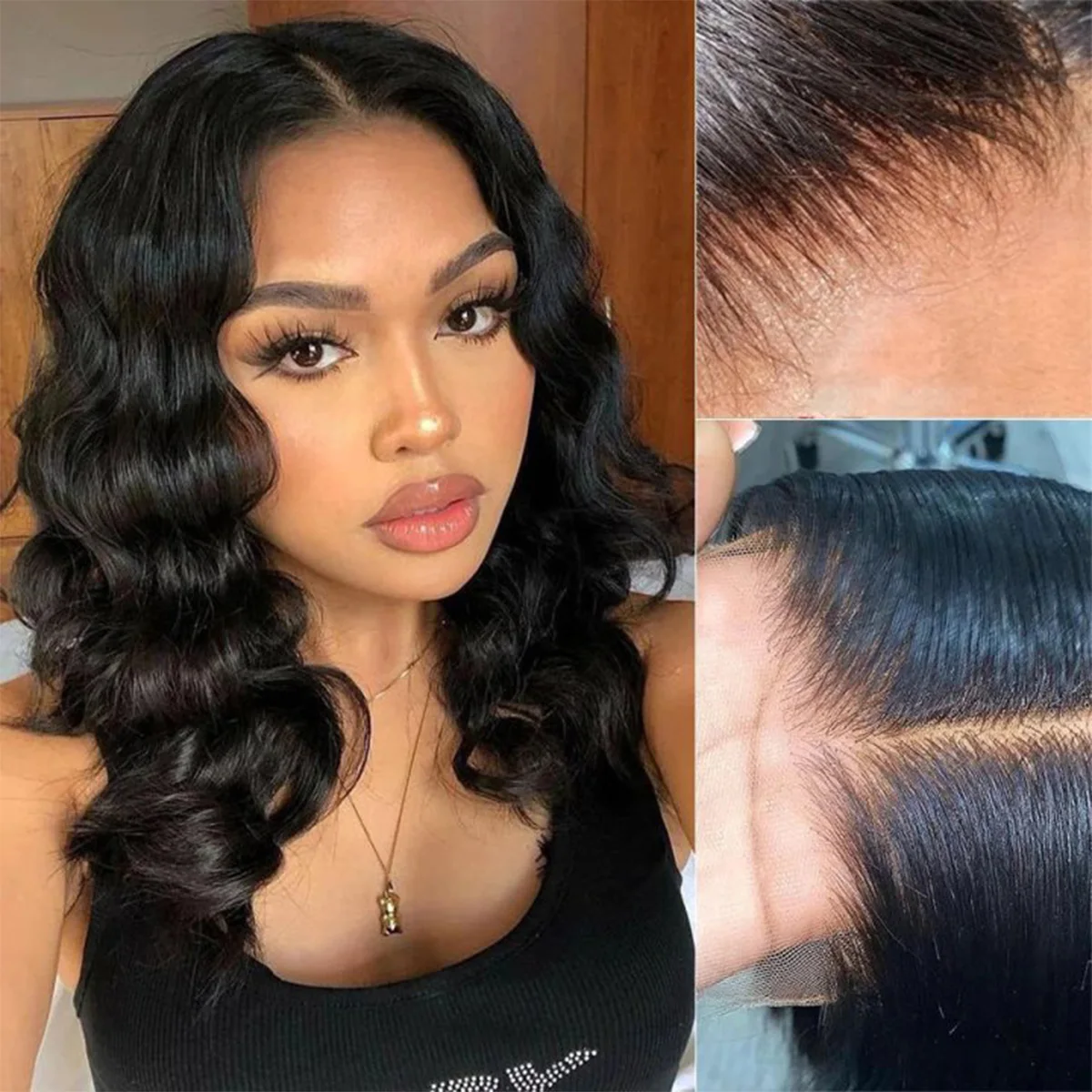 Bob Wig 4x4 Body Wave Lace Front Wigs Human Hair Wig for Black Women Pre Plucked Short Bob Wig 180 Density Indian Hair 8-16 inch