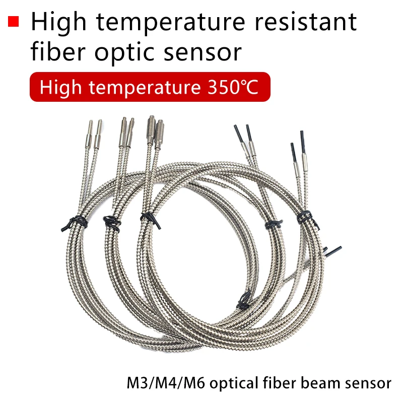 Устойчивый к высоким температурам датчик из стекловолокна M3M4M6, отражатель, прямоугольный, термостойкость, 350 градусов, может быть