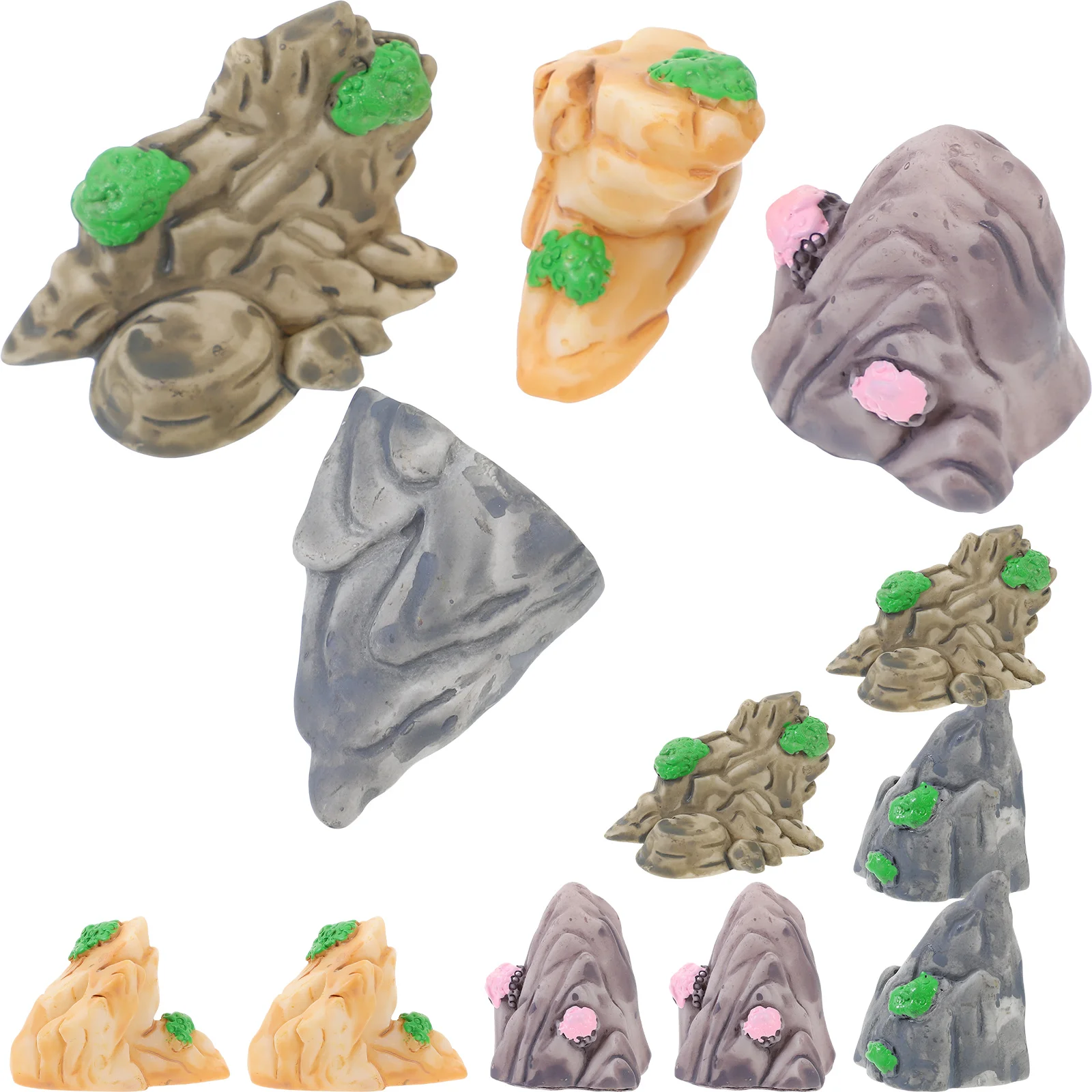 12 Stücke Mini Harz Berg Aquarium Dekorationen Lebendige Lebensechte Umgebung für Fische Mini Harz Berg Aquarium Berge