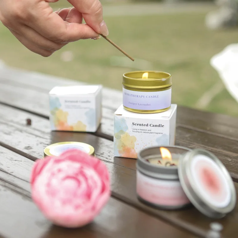 Velas perfumadas sin humo de flores secas de cera de soja, 12 Uds., para boda, Día de San Valentín y decoración de ambiente del hogar, regalo de fragancia