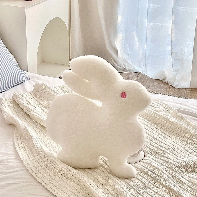 

Plush Little White Rabbit Throw Pillow Nap Pillow Children's Room Doll Car Living Room Sofa Cushion Bedside Pillow 40*35CM