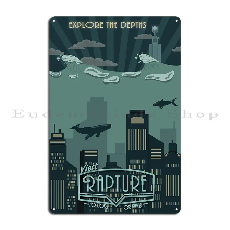 Bioshock Rapture Poster Nimikii Metal Sign Mural Customize Personalized Funny Club Tin Sign Poster