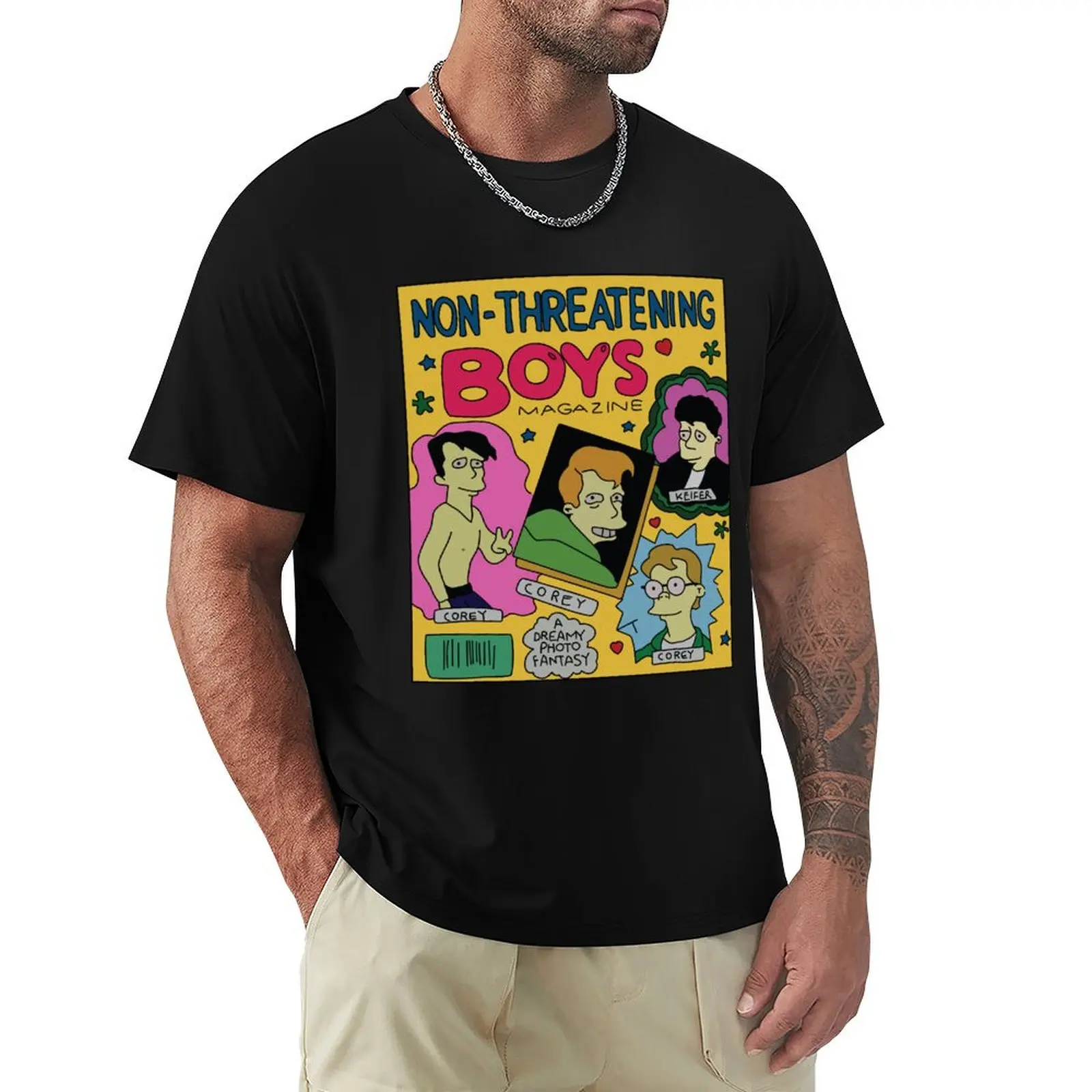 Non-Threatening Boys Magazine T-Shirt man graphic t shirt T-Shirt