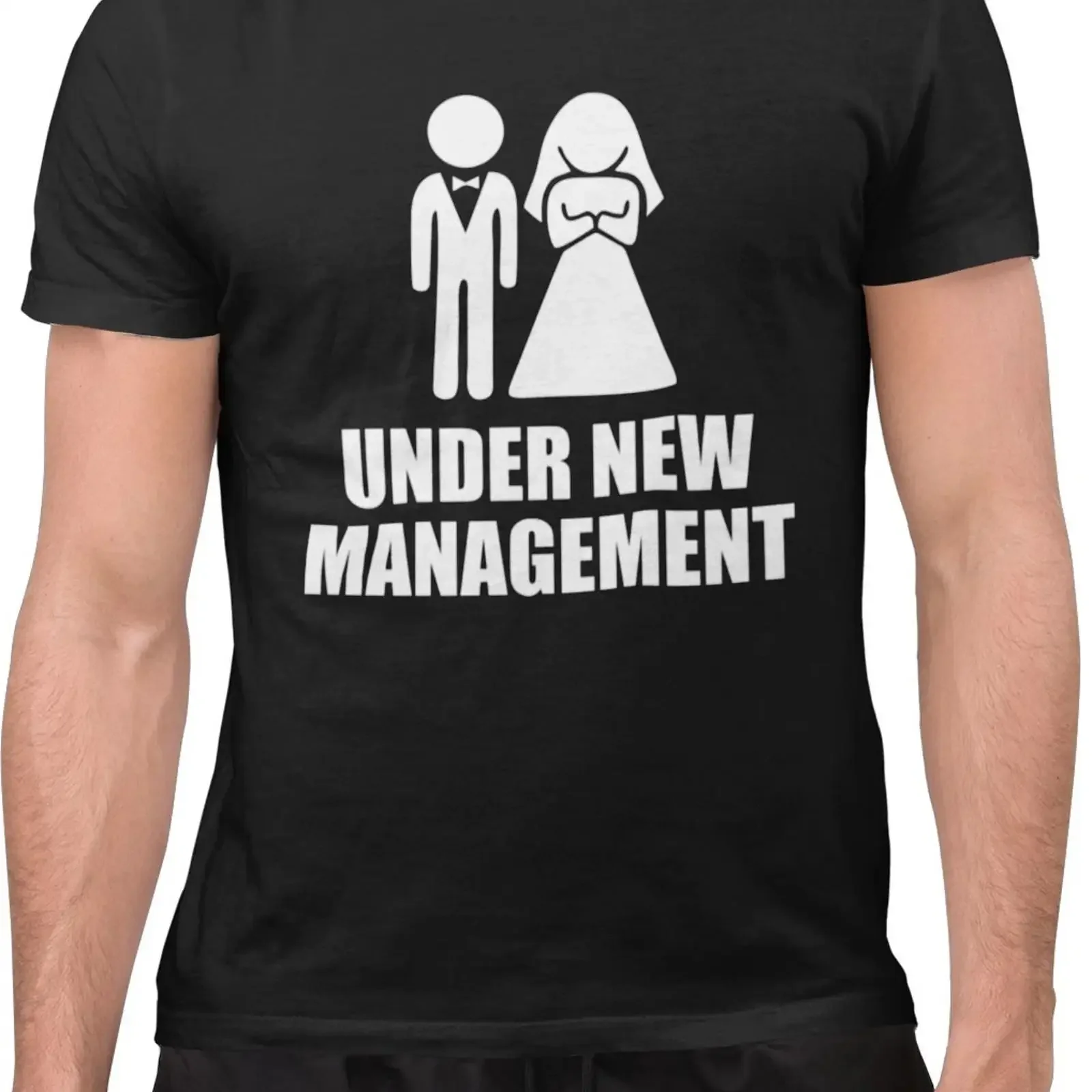 Under New Management Sarkastic Stag Do Hirsch Nacht Hochzeit Glocken T Shirt vintage Washed Unisex streetwear Stretched Casual