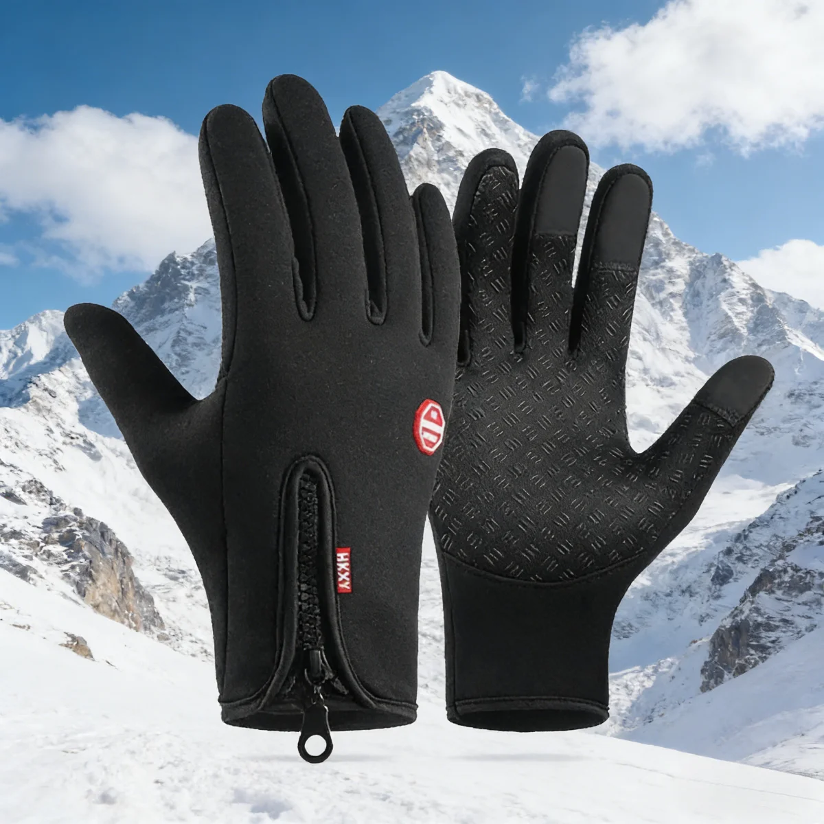 

Пара уличных велосипедных перчаток с сенсорным экраном, флисом и утолщенным теплом, ветрозащитой и морозостойким.