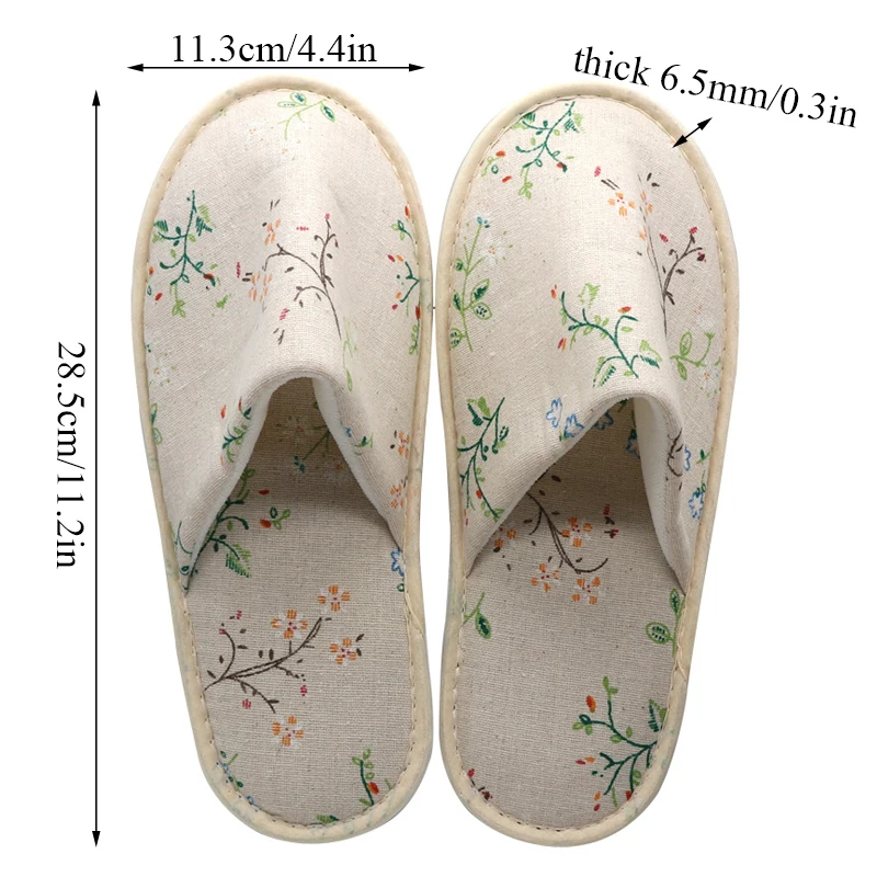 Women Floral Indoor Home Slippers Cotton Linen Soft Slippers Winter Autumn closed Toe Slides Women Men Casual Home shoes