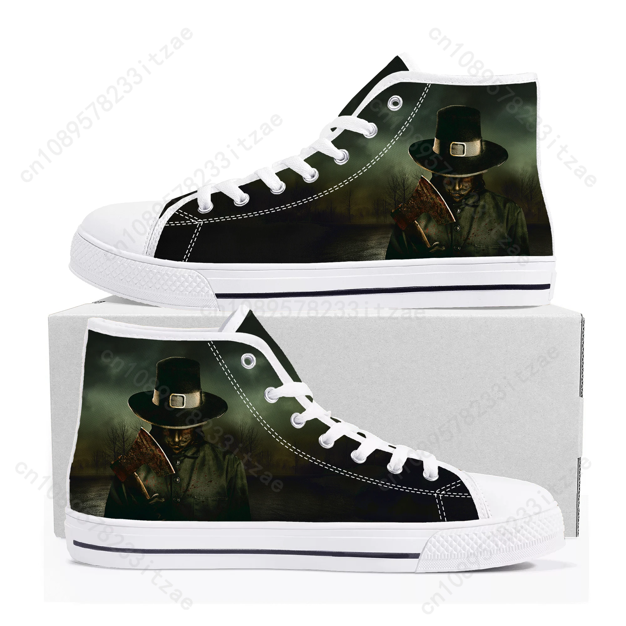 

Thanksgiving Movie Horror High Top High Quality Sneakers Mens Womens Teenager Canvas Sneaker Casual Custom Made Shoes Customize