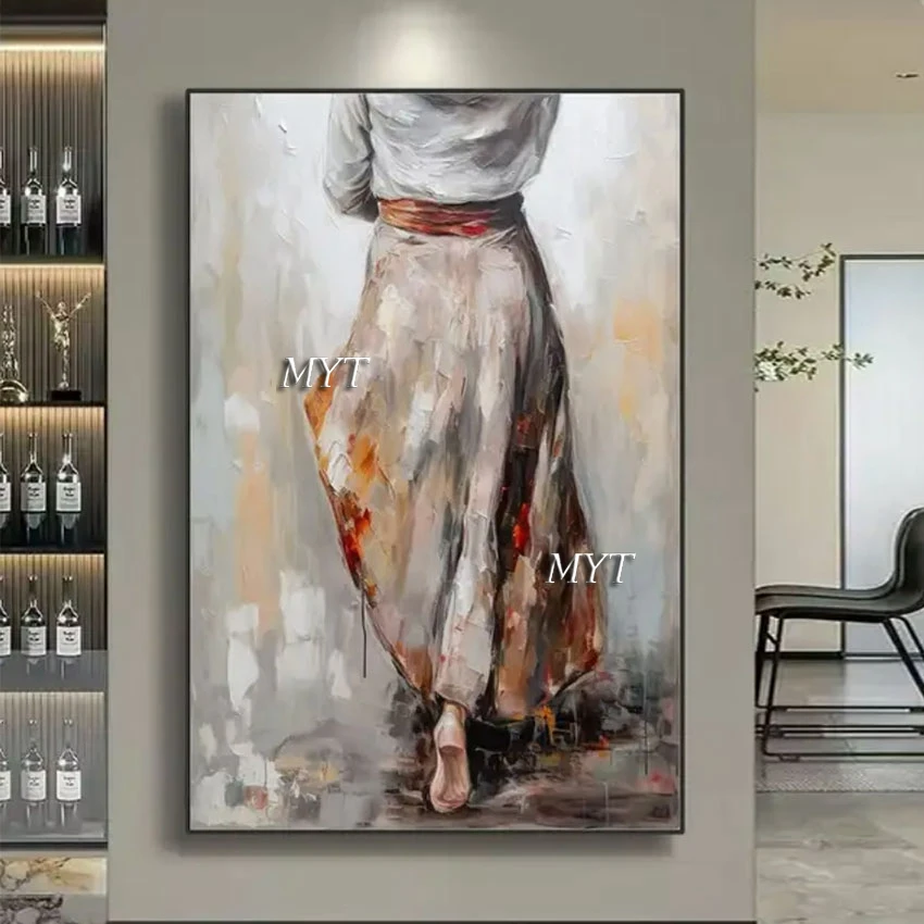 

Unframed Acrylic Abstract Wall Poster Contemporary Paintings Beautiful Girls Long Skirt Art Picture Canvas Drawing Hotel Artwork