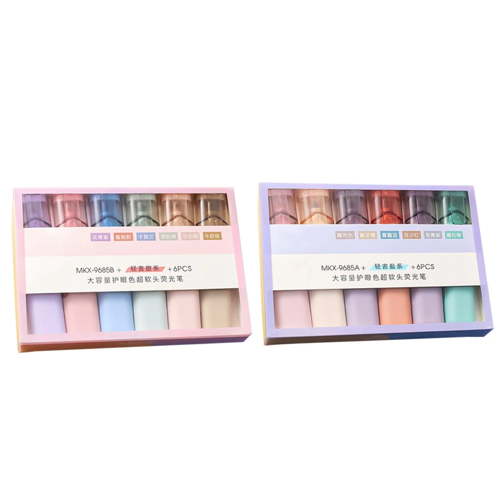 12 Pcs Eye Protection Highlighter Book Highlighters Pen Cute Aesthetic Erasable