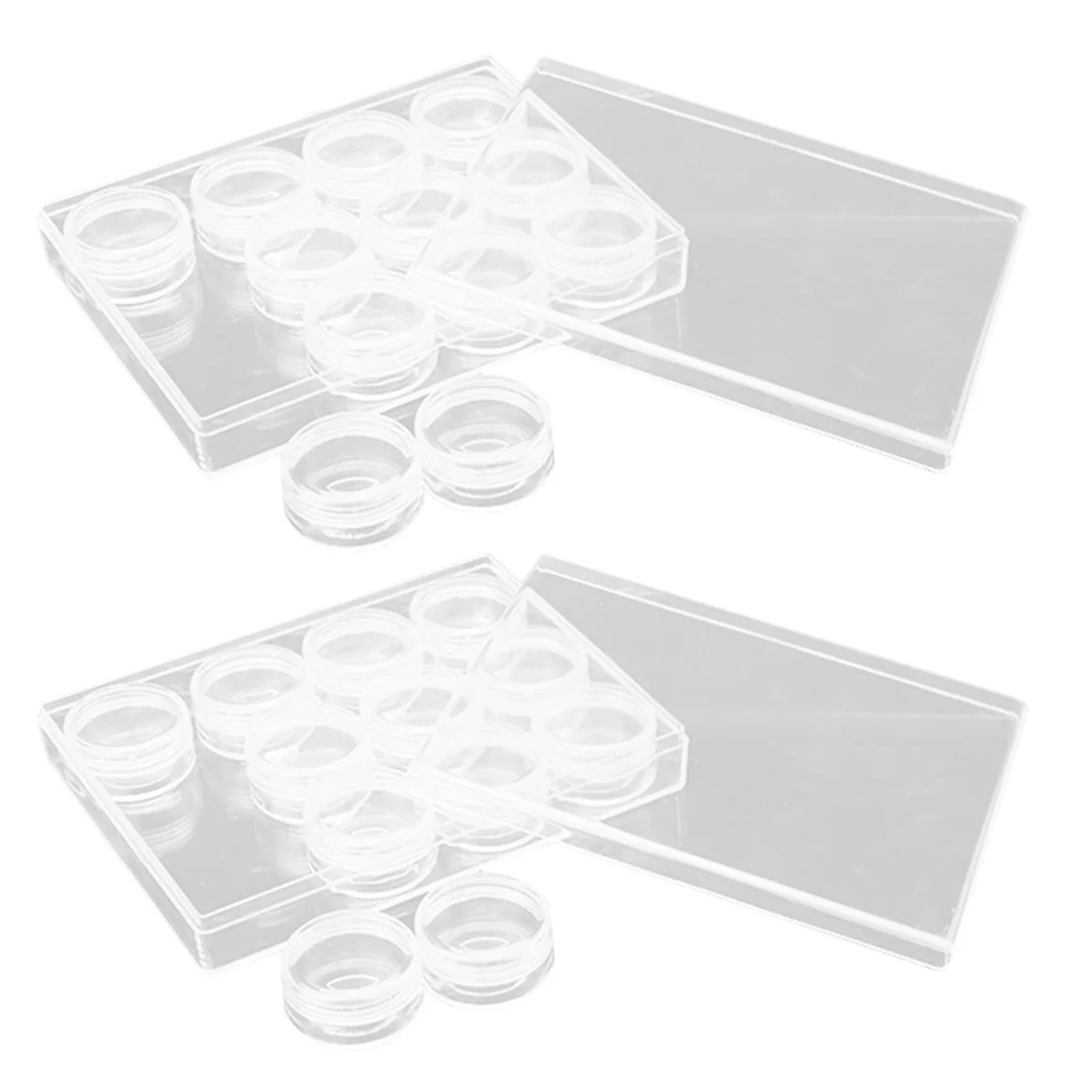 

24Pcs Plastic Cosmetic Jar with 10G Clear Case with Snap Lids, Travel Storage Cosmetic Samples for Holds Lotions, Creams