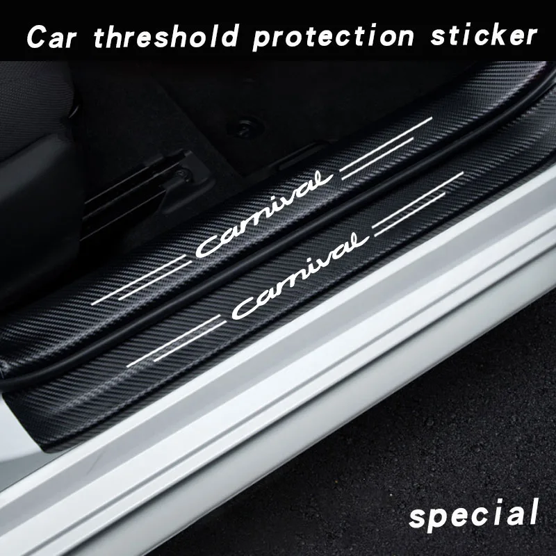 Car Door Sill Protector Welcome Pedal Cover Anti-drity Anti-scratch Strip Protective Strip For KIA carnival Accessories Interior