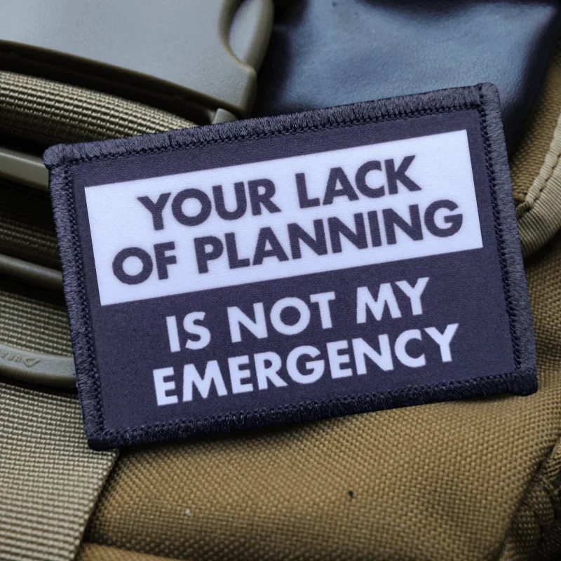 Not My Emergency Funny Patch Gear Bedruckte Klettverschluss-Aufnäher auf Kleidung, Militär-Moral-Abzeichen, Armband, Rucksack-Aufkleber