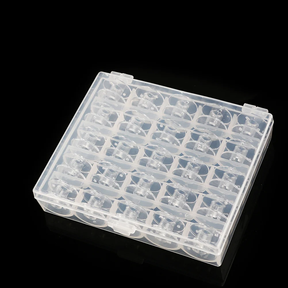 

50Pcs Plastic Sewing Machine Bobbins Clear Reusable Spools Compatible with Most Domestic Models Ideal for Beginners in