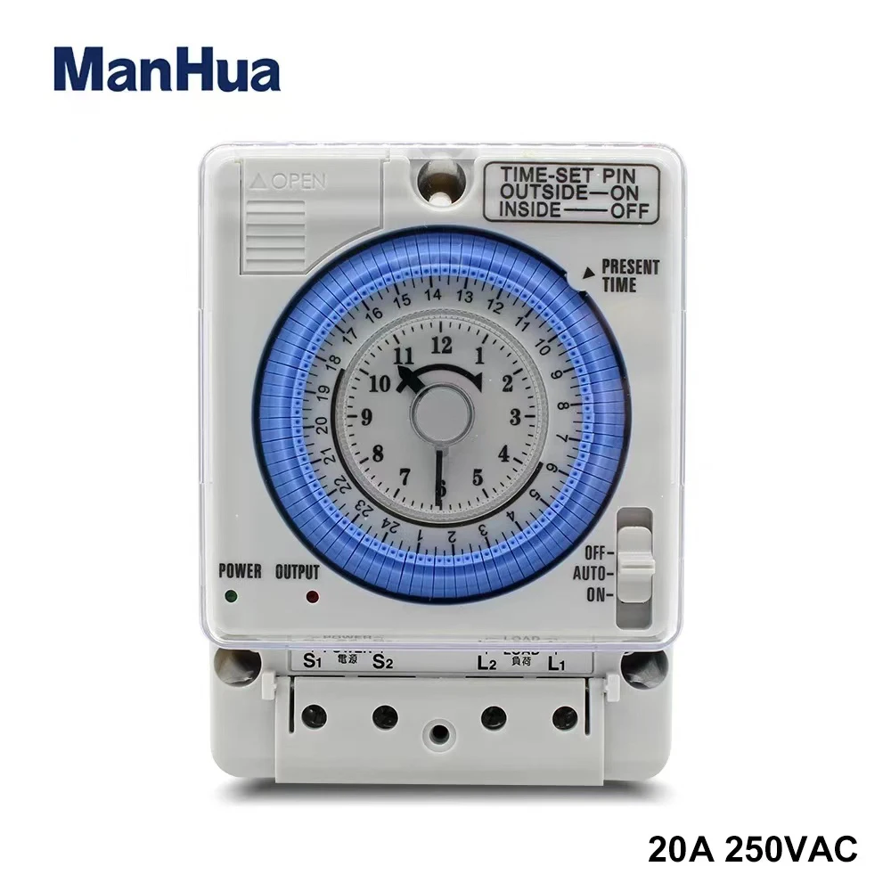 ManHua TB35N 100-240V 20A Din Rail Water Heater Programmable Timer switch Time Controller Mechanical Timer Switch