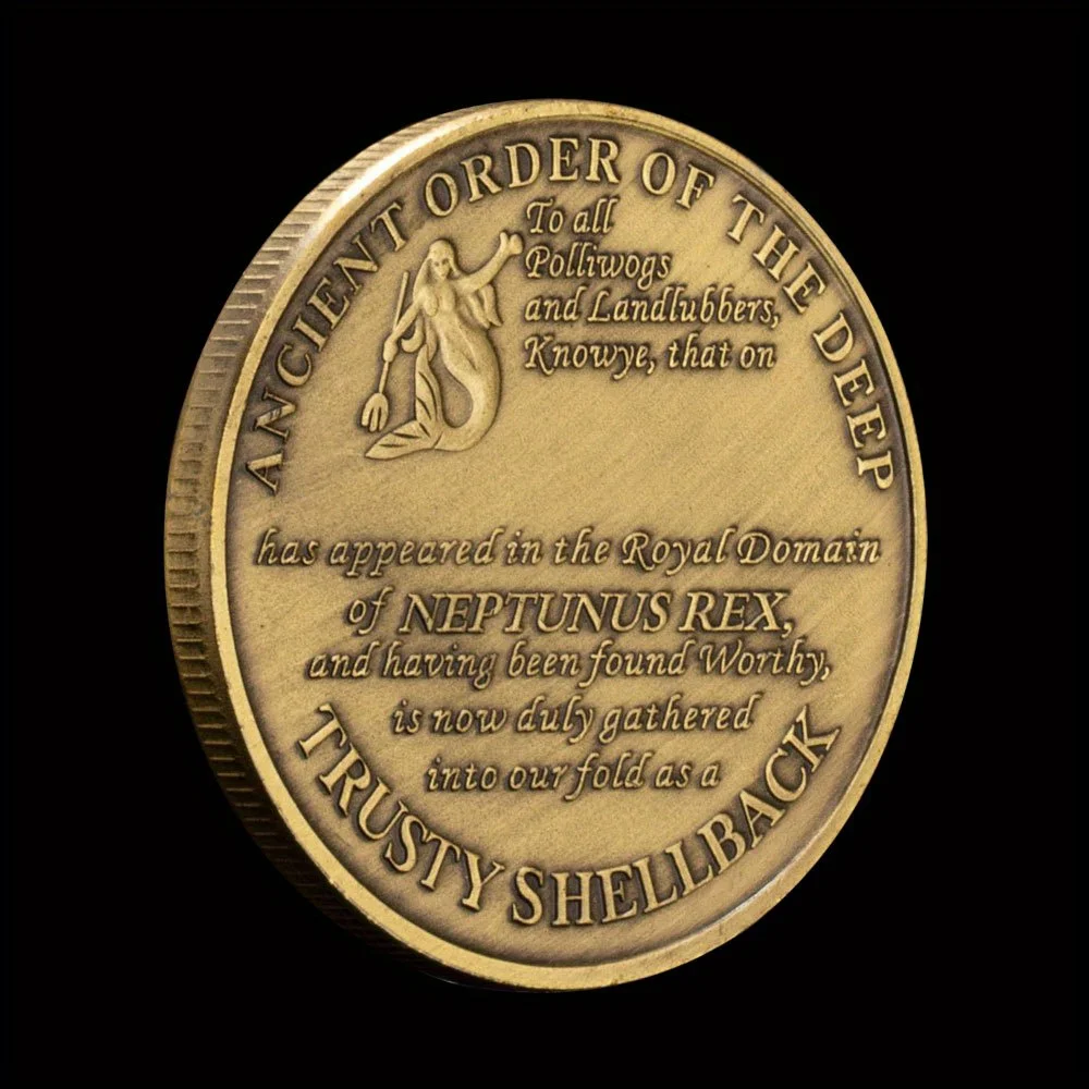 Poseidon, The Sea King Collectible Souvenir Gift  Trusty Shellback Challenge Coin Copper Plated Commemorative Coin
