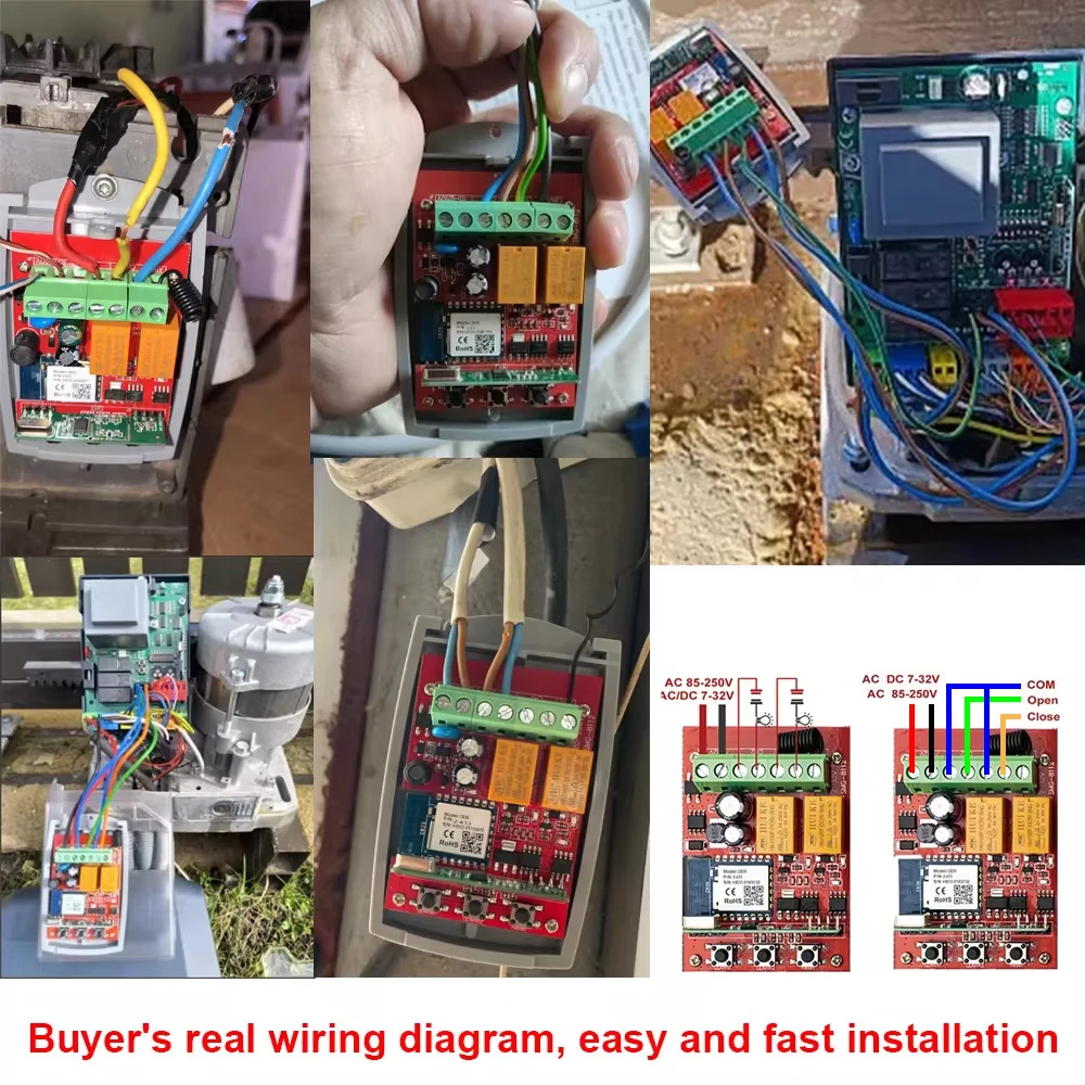 2CH Tuya العالمي الذكية واي فاي استقبال 12 فولت 24 فولت 220 فولت باب المرآب بوابة بالتحكم عن بعد فتاحة تحكم 433/433.92 ميجا هرتز الارسال