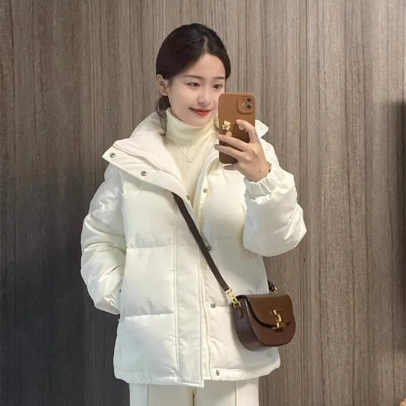 Down Cotton-padded Jacket Women's Pants Short 2026Autumn Winter New Warm Cotton Coat Loose Bread Outwear Student Ladies Overwear