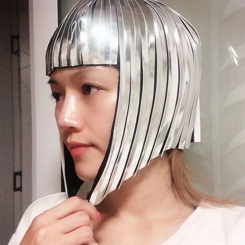 Gogo Dancer Costumes Women Reflective Wigs Mirrors Head Ornament Nightclub Singer Festival Outfit Stage Accessories XS6777