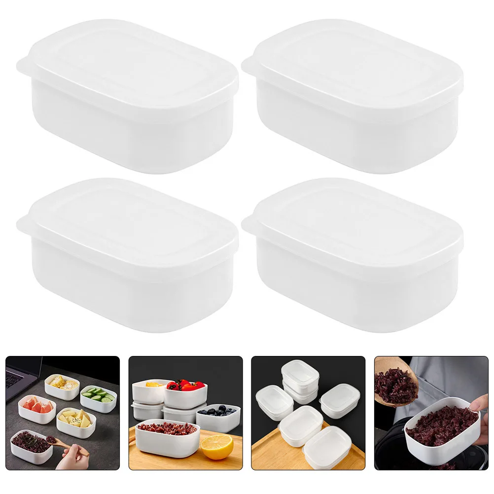 

4pcs Premium Compact Leakproof Food Containers Heat Resistant Portable Lunch Boxes For Vegetables Fruits Snacks