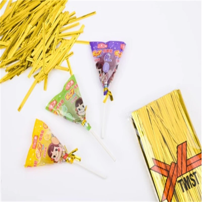 6/8/10cm 800pcs Metallic Twist Ties Wire Sealing Wire For Plastic Lollipop Candy Bag Pack Sealing Steel Baking Wrapping Ligation view 5